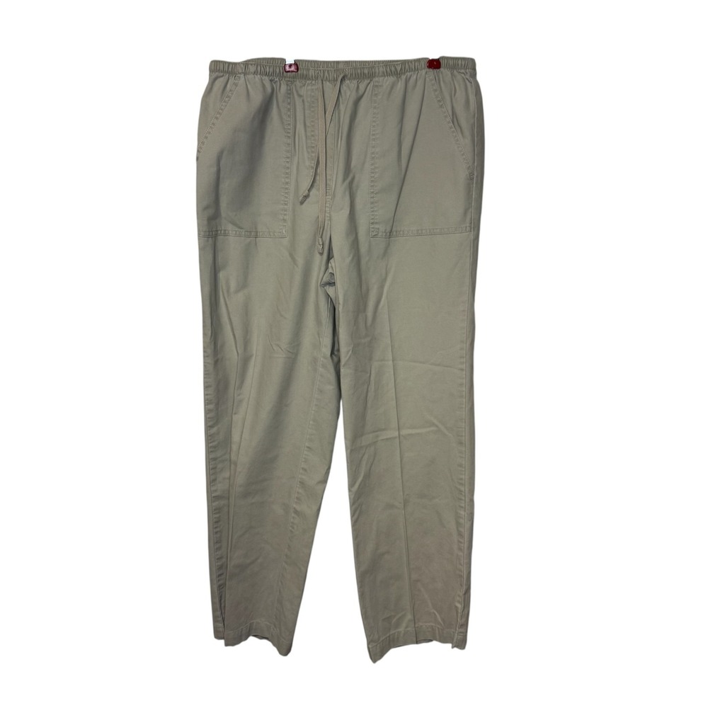 L.L Bean Womens Pants Classic Fit Pull On Drawstring Tapered Leg Cotton Small